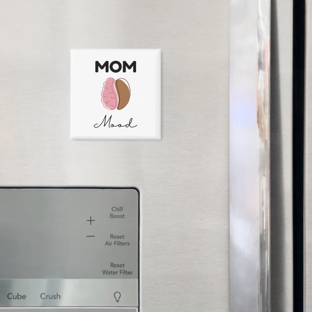 Mum Mood Coffee Brain Minimalist Design Magnet (In Situ (Fridge))