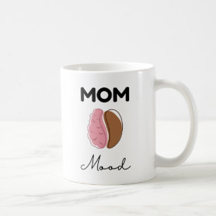 Mum Mood Coffee Brain Minimalist Design Mug