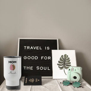 Mum Mood Coffee Brain Minimalist Design Travel Mug