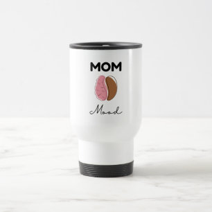 Mum Mood Coffee Brain Minimalist Design Travel Mug
