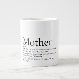 Mum Mother Definition Quote Fun Black And White Large Coffee Mug