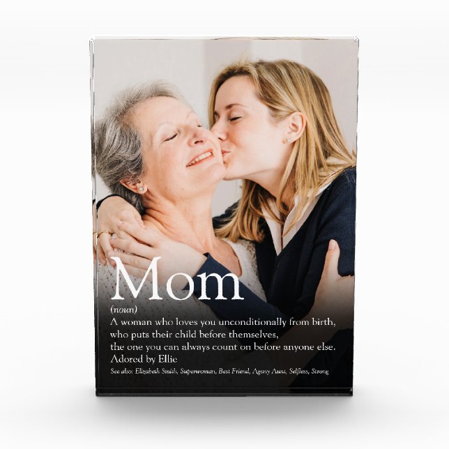 Mum Mother Definition Quote Photo Block (Front)