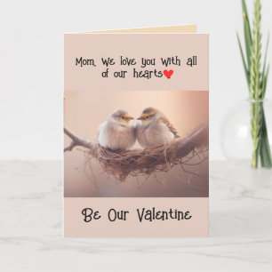 Mum Mother Valentine's Day Lovebirds Bird Art Holiday Card