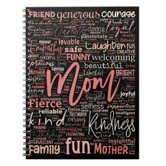 Mum Mother Word Cloud Spiral Notebook 