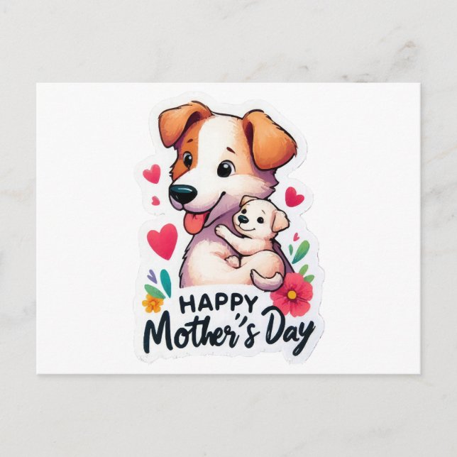 Mum Mothers Day Animal dog Holiday Postcard (Front)