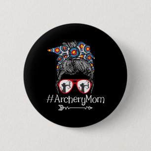 Mum - Mothers Day Bowhunter Archer Bowman Bows 6 Cm Round Badge