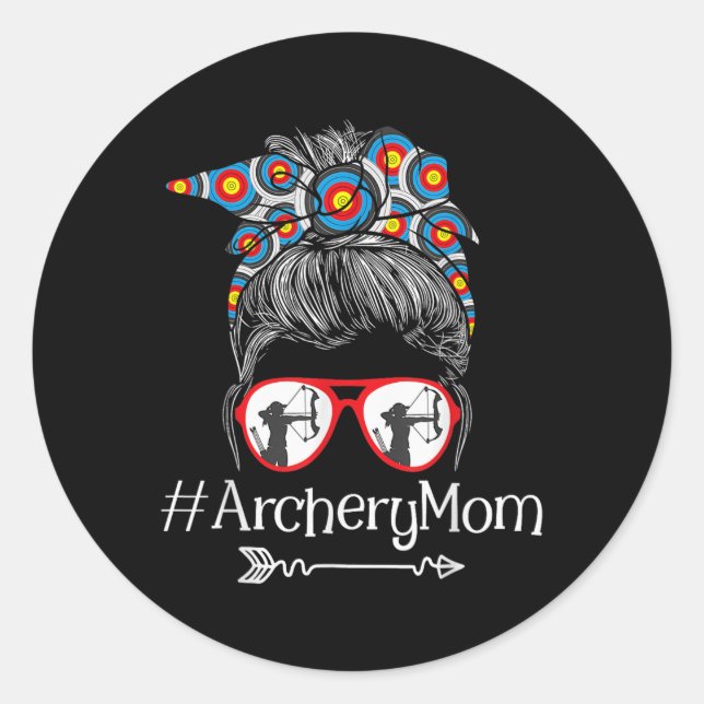 Mum - Mothers Day Bowhunter Archer Bowman Bows  Classic Round Sticker (Front)