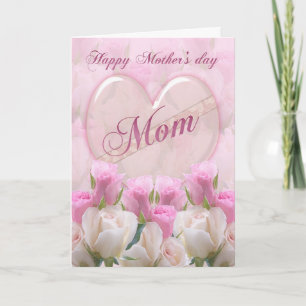 Mum Mother's Day Card With Pink Roses
