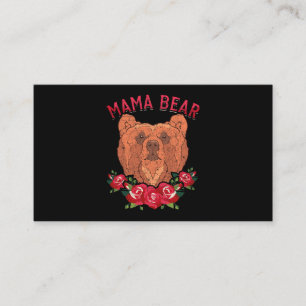 Mum Mothers Day Floral Bear Family Rose Cute Mama  Business Card