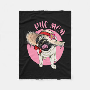 Mum Mother's Day Mama Mummy Mother Pug Fleece Blanket