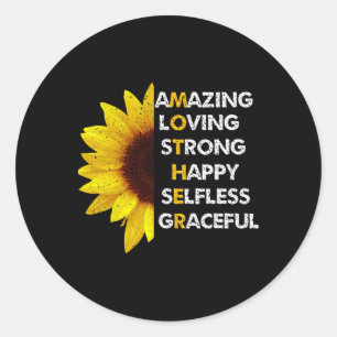 Mum Mother's Day Mum Amazing Loving Strong Best Mo Classic Round Sticker
