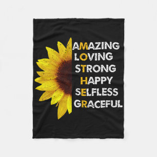 Mum Mother's Day Mum Amazing Loving Strong Best Mo Fleece Blanket