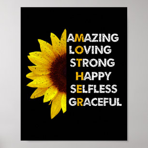 Mum Mother's Day Mum Amazing Loving Strong Best Mo Poster