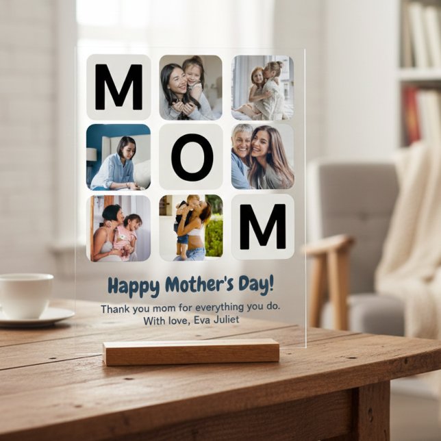 Mum Mother's Day Photo Collage Acrylic Sign (Creator Uploaded)