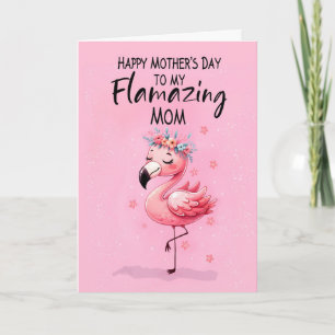 Mum Mothers Day with Flamingo Fabulous and Fun Card