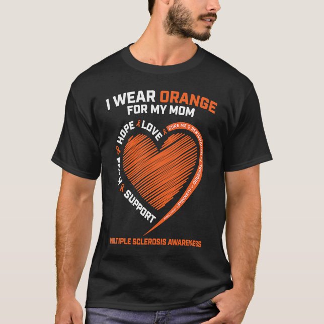 Mum MS  Mum Multiple Sclerosis  Mum MS Awareness T-Shirt (Front)