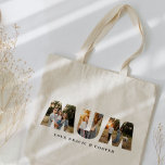 Mum multi photo best elegant simple typography tote bag<br><div class="desc">Mum 3 photo modern typography gift. Ideal for contemporary elegant mothers day,  birthdays or Christmas home decor art print poster gifts. Modern black and white design,  colour can be customised to suit your decor and style.</div>