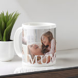 MUM Multiple Photo Collage & Custom Monogram Coffee Mug<br><div class="desc">Show your mum (mother) your love with our personalised MUM photo collage & monogram mug. Our design features a wrap-around design with a seven photo collage design. "MUM" displayed in white over the photo. This special mug is the perfect gift to send to your mum for mother's day, birthday, Christmas,...</div>