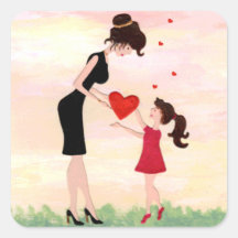 Mum/mum & Daughter visual I love you sticker