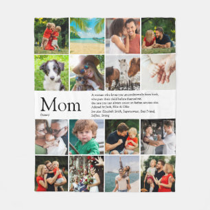 Mum, Mum, Mama Definition 16 Photo Collage Fleece Blanket