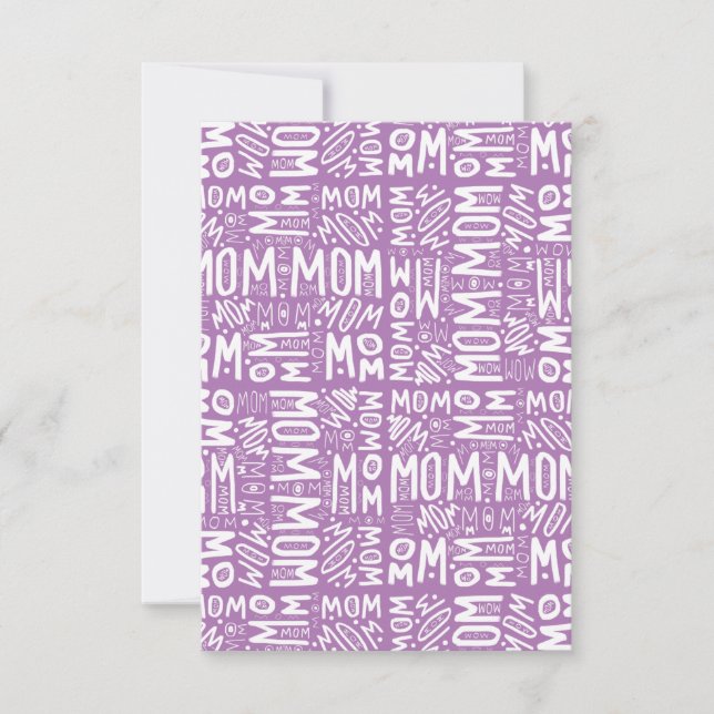 Mum, Mum, Mum - Block Pattern Thank You Card (Front)