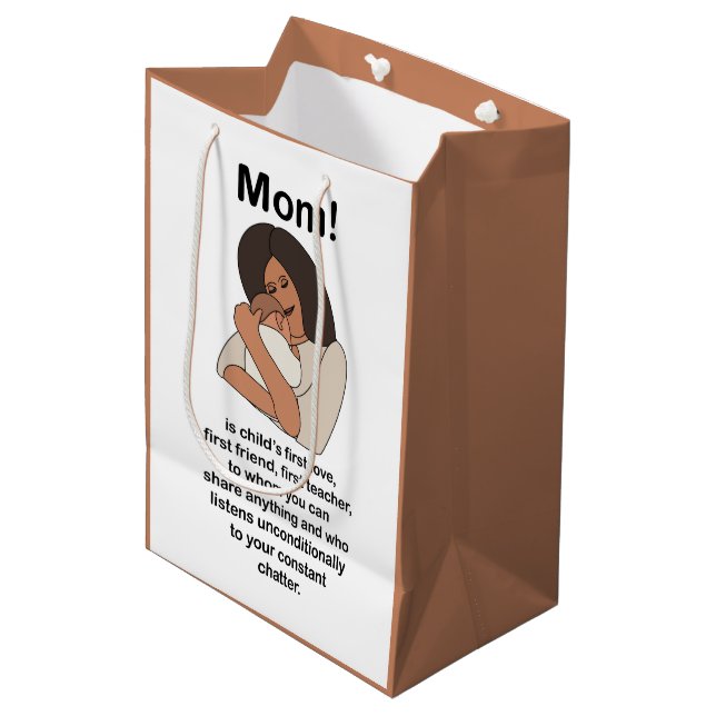 Mum Mummy Mother Quote Birthday Medium Gift Bag (Front Angled)