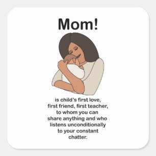 Mum Mummy Mother Quote Birthday Square Sticker