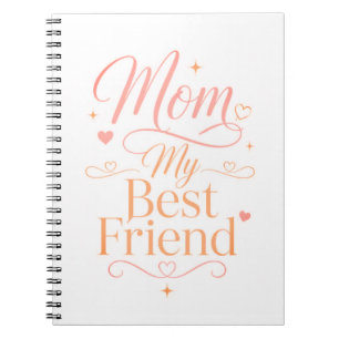 Mum My Best Friend Elegant Pink Gold Quote Notebook
