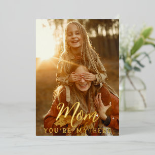 Mum, My Everyday Hero Foil Holiday Card
