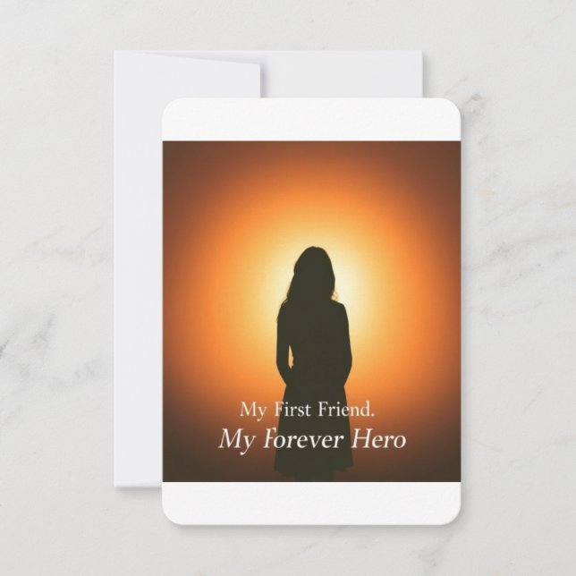 Mum: My First Friend, My Forever Hero | Heartfelt  Invitation (Front)