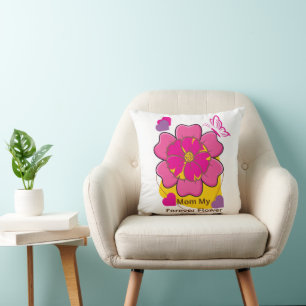 Mum My Forever Flower Design Cushion