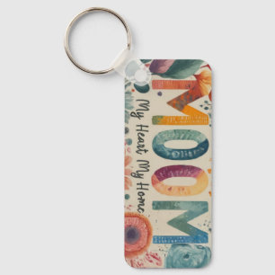 Mum: My Heart, My Home Key Ring