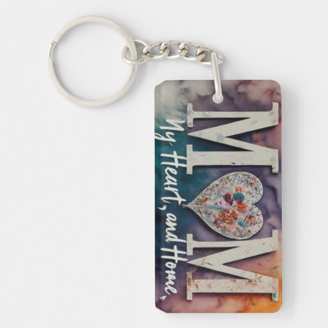 Mum: My Heart, My Home Keychain (Front)