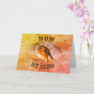 Mum My Hero Bluebird Art Birthday Card