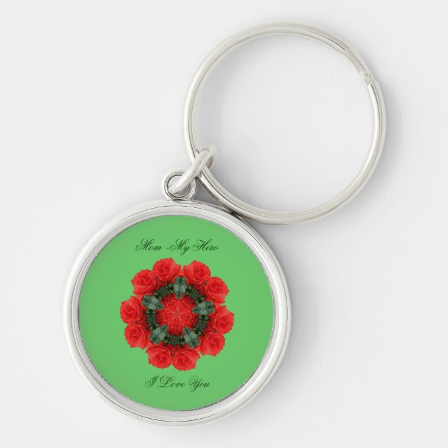 Mum My Hero Love You Roses Kaleidoscope Keychain (Front)
