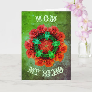 Mum My Hero Rose Art Mother's Day Card