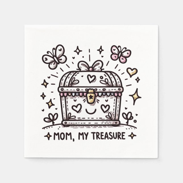 Mum My Treasure Napkin (Front)