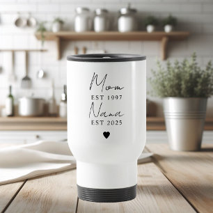 Mum Nana EST Year Personalised Minimalist  Travel Mug