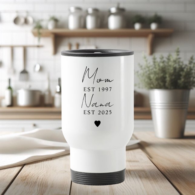 Mum Nana EST Year Personalised Minimalist  Travel Mug (Creator Uploaded)