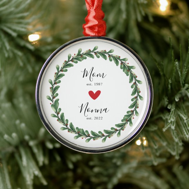 Mum |  Nonna Year Est. Metal Tree Decoration (Tree)