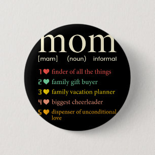 Mum Noun Definition Funny Mama Mothers Day 6 Cm Round Badge