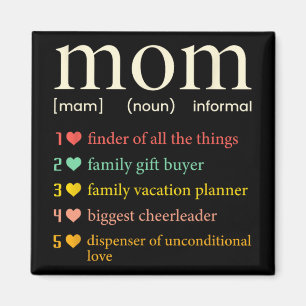 Mum Noun Definition Funny Mama Mothers Day  Magnet