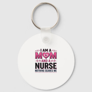 Mum Nurse Nothing Scares Me Vintage Engraving Shir Key Ring