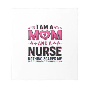 Mum Nurse Nothing Scares Me Vintage Engraving Shir Notepad