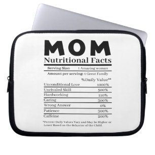 Mum Nutritional Facts Laptop Sleeve