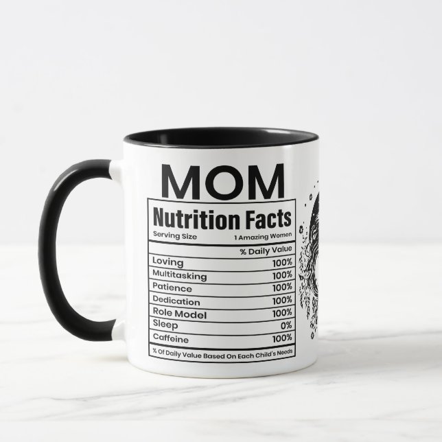 Mum Nutritional Facts, Mothers Day Mug (Left)