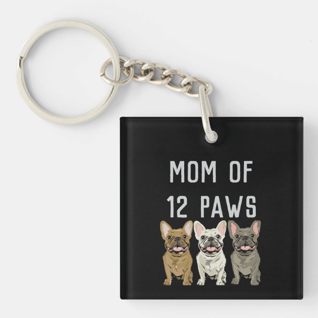 Mum of 12 paws key ring (Front)