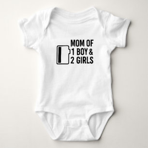 Mum of 1 Boy & 2 Girls Baby Bodysuit
