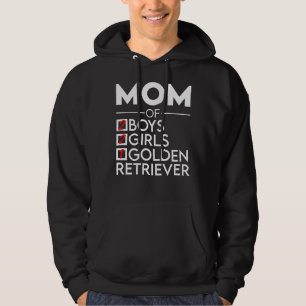 Mum Of 2 Boys 2 Girls Golden Retriever Hoodie