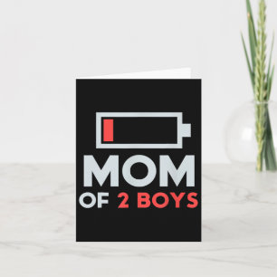 Mum Of 2 Boys Gift From Son Mothers Day Birthday  Card